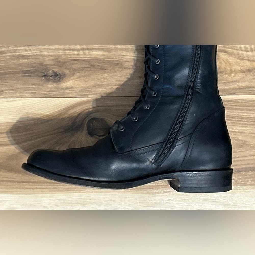 *RARE* Vintage Frye Black Leather Lace-Up Boots Size 9-10 - Picture 11 of 16